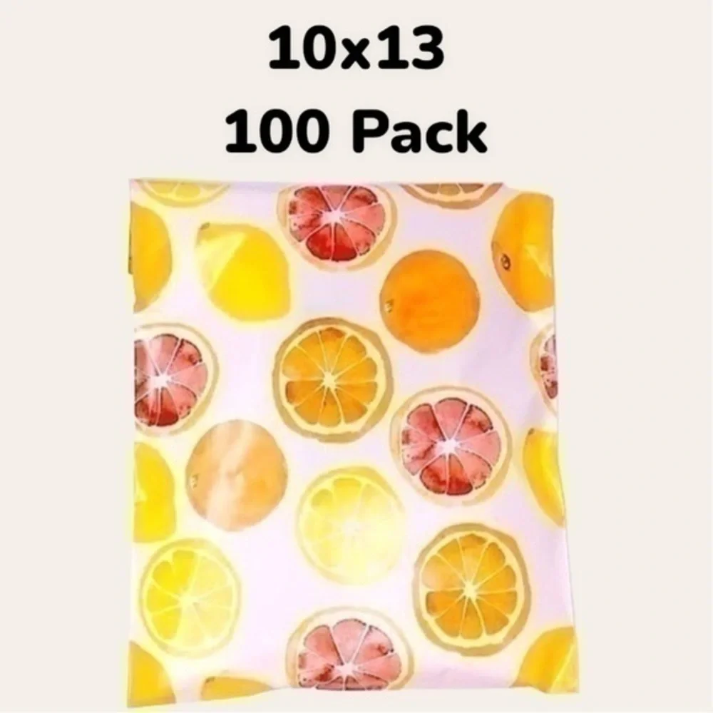 10x13 Pack of 100 Mailers, Citrus Summer Vibe! Shipping Supplies for Top Sellers